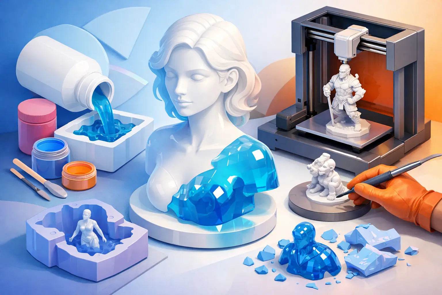 Come sono realizzate le sculture in resina?