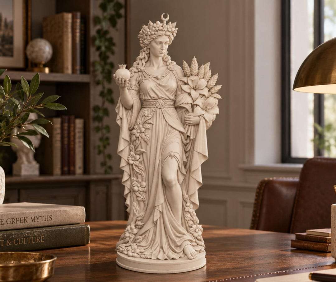 Statua Persefone in resina effetto gesso bianco