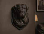 Testa di Cane Corso — Scultura da Parete in Resina Nera Opaca (25 cm) - Taraflo