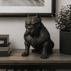 Pitbull Urban Dark — Statua da Collezione in Resina Nera Opaca - Taraflo