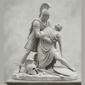 Achille e Patroclo — Scultura Mitologica in Resina Effetto Marmo - Taraflo