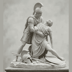 Achille e Patroclo — Scultura Mitologica in Resina Effetto Marmo - Taraflo