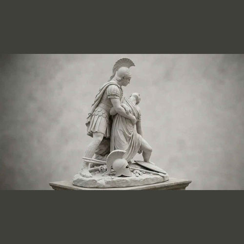 Achille e Patroclo — Scultura Mitologica in Resina Effetto Marmo - Taraflo