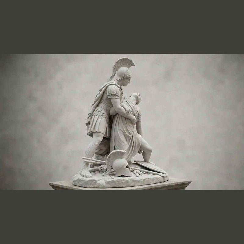 Achille e Patroclo — Scultura Mitologica in Resina Effetto Marmo - Taraflo