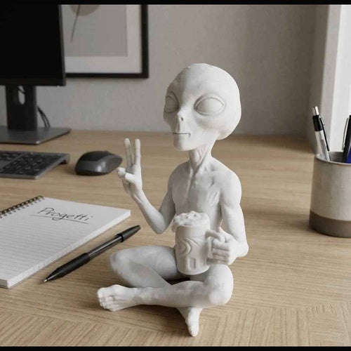 Alieno con Birra — Statuetta da Collezione in Resina - Taraflo