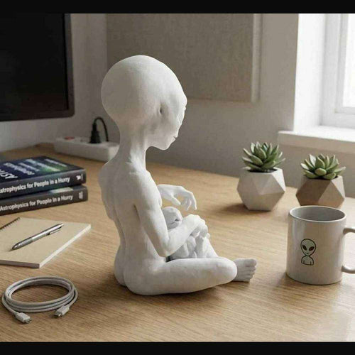 Alieno con Cucciolo — Statuetta da Collezione in Resina - Taraflo