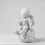 Astronauta sulla Luna — Statuetta da Scrivania in Resina - Taraflo