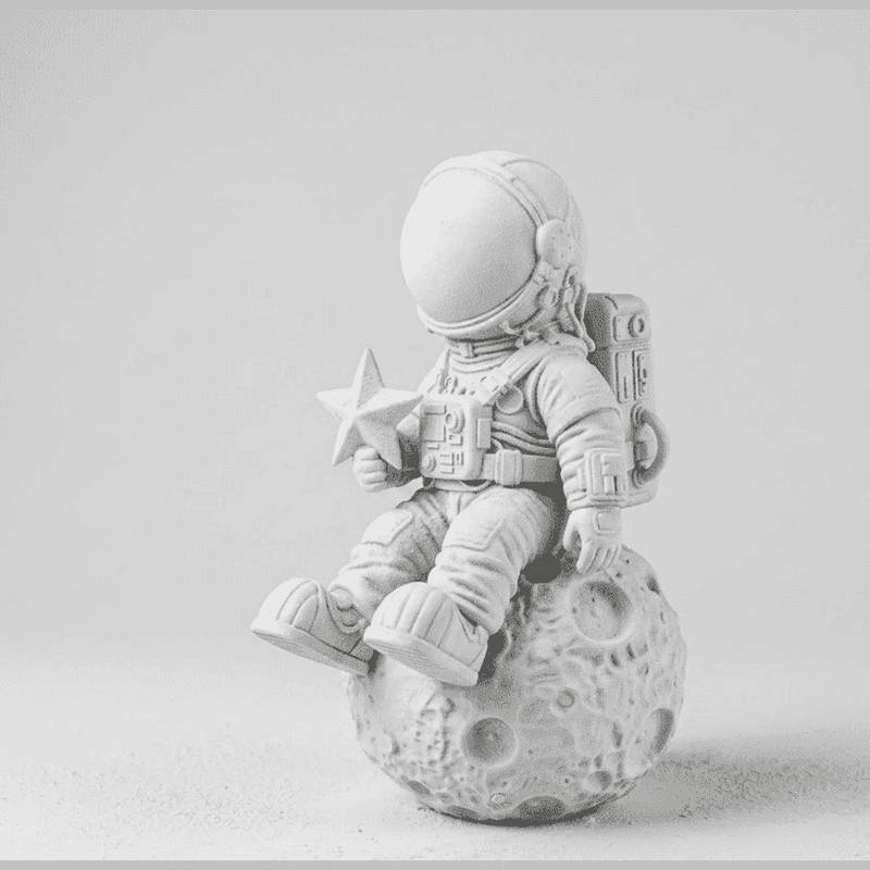 Astronauta sulla Luna — Statuetta da Scrivania in Resina - Taraflo
