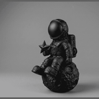 Astronauta sulla Luna — Statuetta da Scrivania in Resina - Taraflo
