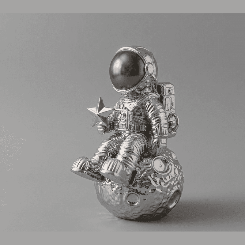 Astronauta sulla Luna — Statuetta da Scrivania in Resina - Taraflo