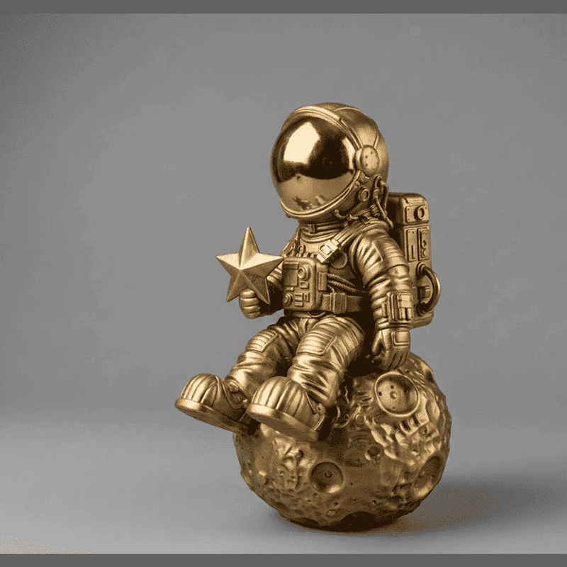 Astronauta sulla Luna — Statuetta da Scrivania in Resina - Taraflo
