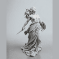 Atena Promachos «Il Respiro della Battaglia» — Statuetta in Resina Bianca Opaca - Taraflo