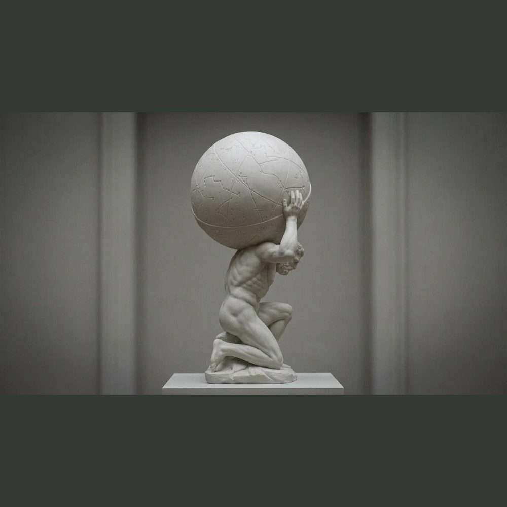 Atlante — Scultura Mitologica in Resina Effetto Marmo - Taraflo