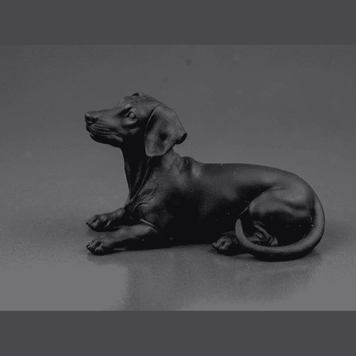Bassotto — Statua Cane da Collezione in Resina Nera Opaca - Taraflo