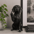 Statuetta Cane Beagle in resina nera, design elegante e ribelle, alta 20 cm, perfetta come regalo