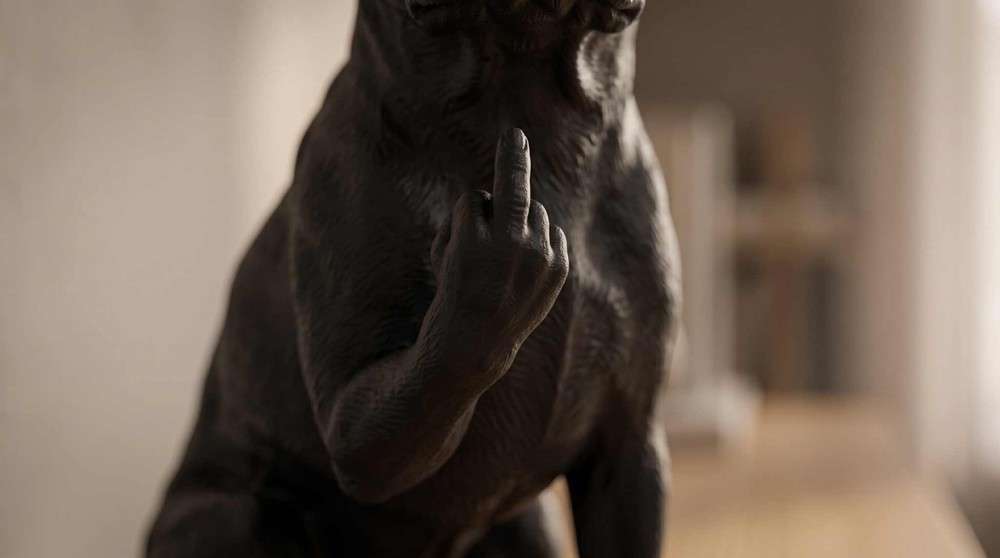 Boston Terrier — Statuetta Cane "Educato… ma non troppo"