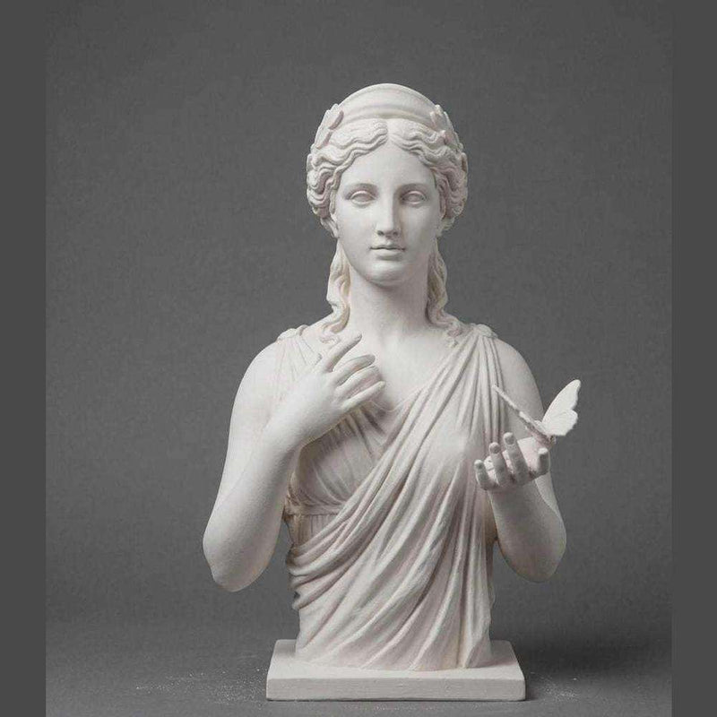 Busto della Dea Venere in Resina Bianca con Farfalla - Eleganza e Simbolismo per il Tuo Spazio - Taraflo