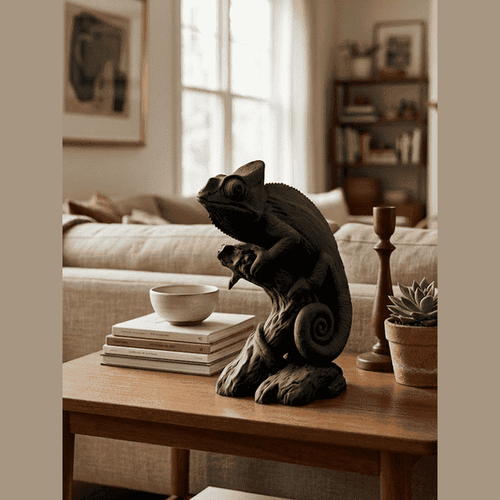 Camaleonte Zen — Statuetta Decorativa in Resina - Taraflo