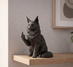 Estátua de resina de Maine Coon preto – Escultura elegante para amantes de gatos
