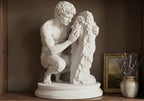 Narciso al Vischio d'Acqua – Scultura MitologicaClassica in Resina Effetto gesso