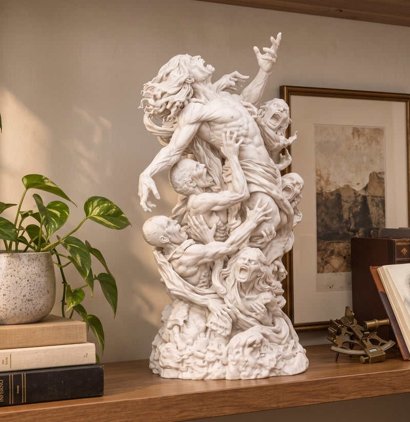 L’Abbraccio dell’Abisso – Statua Decorativa in Resina Effetto Gesso