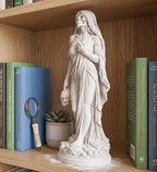 Statua Venere Macabra Memento Mori in Resina Effetto Gesso – Scultura Gotica Neoclassica con Teschio e Velo per Halloween | Arredo Dark Academia