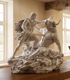 Statuetta Teseo e Minotauro - Scultura Mitologica Greca da Mensola