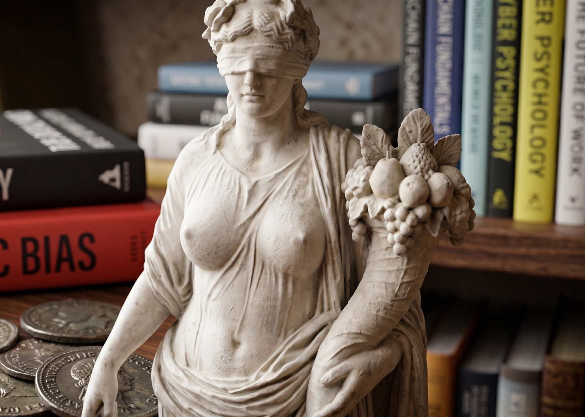 Scultura Classica Dea della Fortuna: Effetto Gesso Moderno