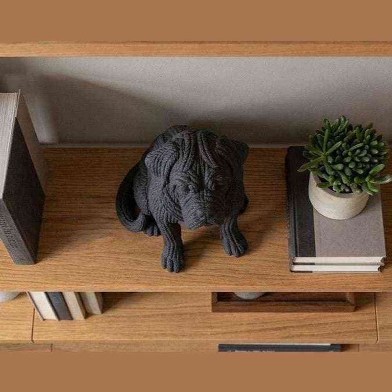 Cane Corso Cucciolo «Cucito a Mano» — Statuetta in Resina Nera Opaca - Taraflo