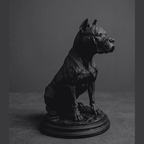 Cane Corso «Guardiano Silente» — Statua Cane da Collezione in Resina Nera Opaca - Taraflo