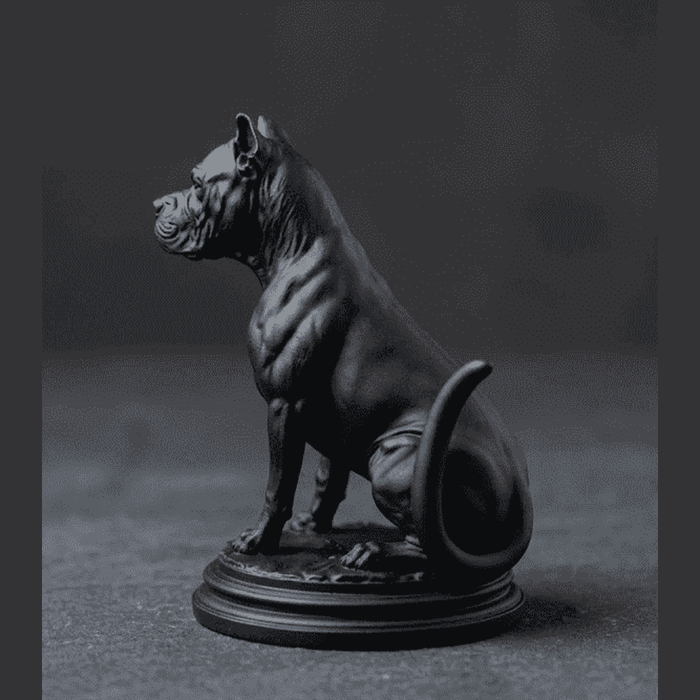 Cane Corso «Guardiano Silente» — Statua Cane da Collezione in Resina Nera Opaca - Taraflo