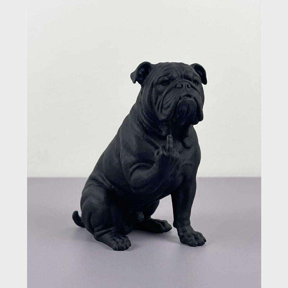 Bulldog — Statuetta Cane «Educato… ma non troppo» in Resina - Taraflo