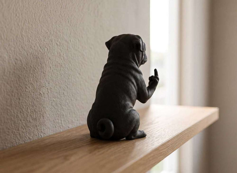 Carlino — Statuetta Cane "Educato… ma non troppo"
