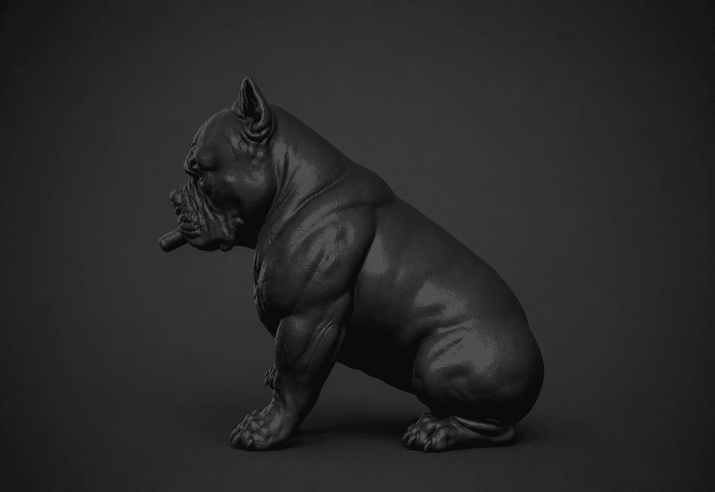 Pitbull Urban Dark — Statua da Collezione in Resina Nera Opaca - Taraflo