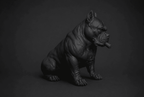 Pitbull Urban Dark — Statua da Collezione in Resina Nera Opaca - Taraflo