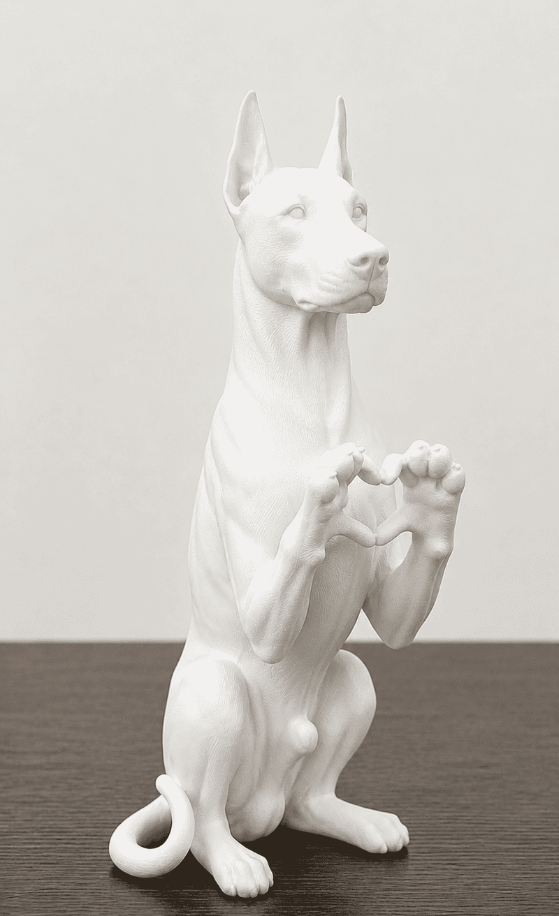 Cuori a Quattro Zampe — Statuetta Cane «Cuore con le Zampe» in Resina - Taraflo