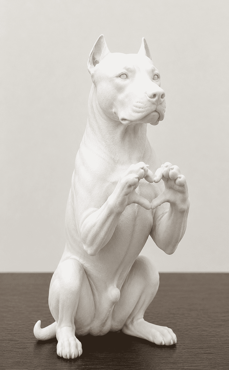 Cuori a Quattro Zampe — Statuetta Cane «Cuore con le Zampe» in Resina - Taraflo
