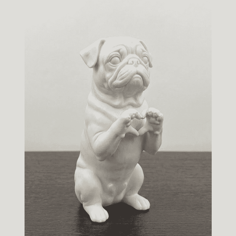 Cuori a Quattro Zampe — Statuetta Cane «Cuore con le Zampe» in Resina - Taraflo