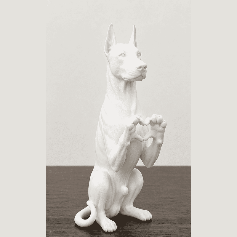 Cuori a Quattro Zampe — Statuetta Cane «Cuore con le Zampe» in Resina - Taraflo