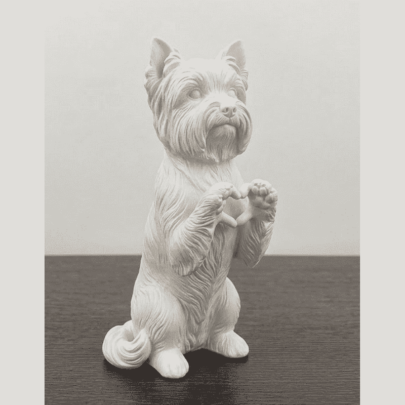 Cuori a Quattro Zampe — Statuetta Cane «Cuore con le Zampe» in Resina - Taraflo