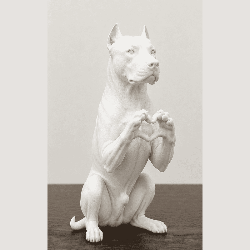 Cuori a Quattro Zampe — Statuetta Cane «Cuore con le Zampe» in Resina - Taraflo