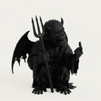 Demone Scimmia — Statua Dark Fantasy in Resina Nera Opaca - Taraflo