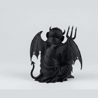 Demone Scimmia — Statua Dark Fantasy in Resina Nera Opaca - Taraflo