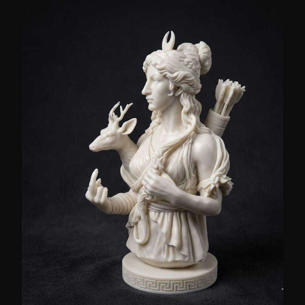 Diana Ribelle — Statuetta della Dea della Caccia in Resina: Un Tocco di Mitologia Greca e Eroi - Taraflo