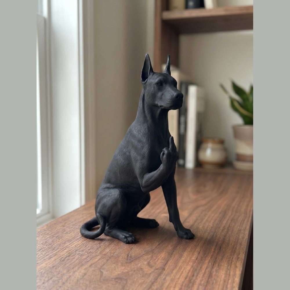 Dobermann — Statuetta Cane «Educato… ma non troppo» - Taraflo