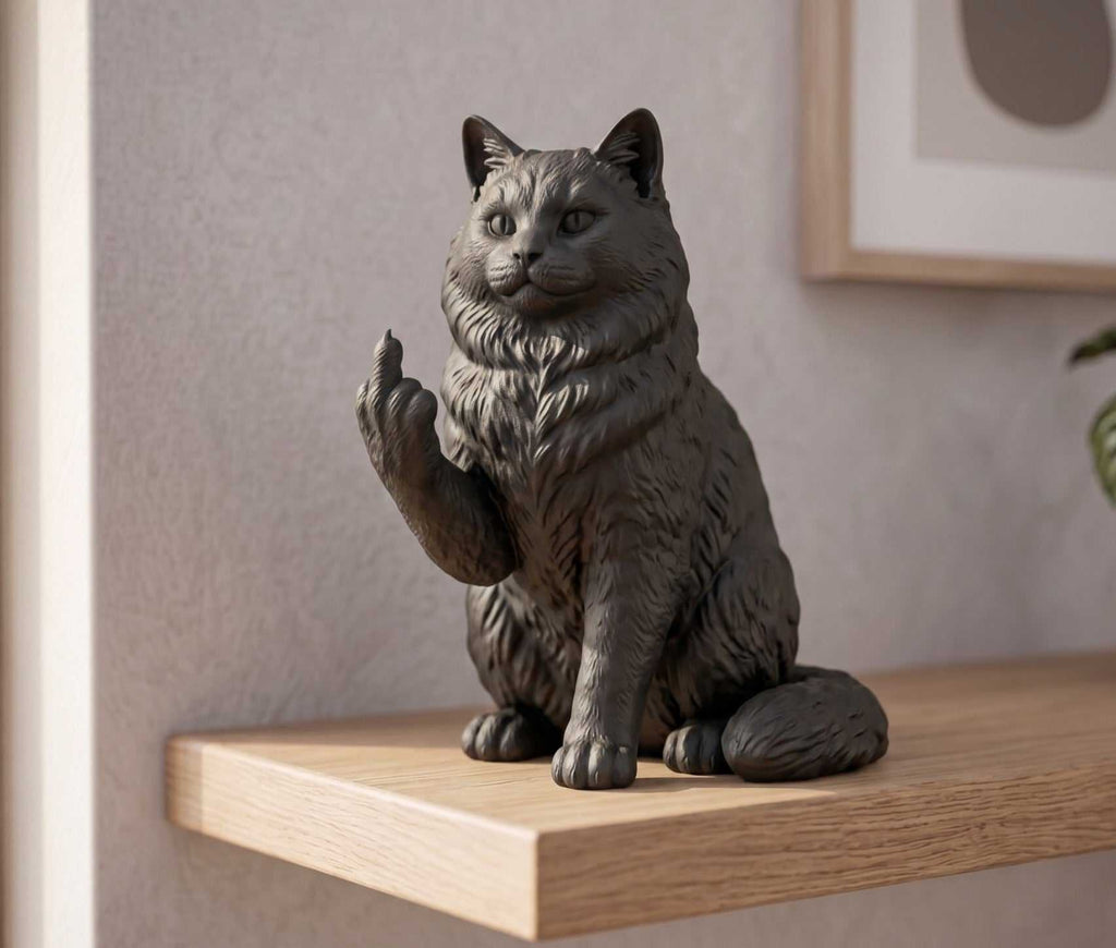 Estátua de gato Ragdoll em resina – Decoração elegante para os amantes de gatos, escultura moderna para oferecer a quem adora gatos.