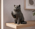Statua elegante in resina di gatto British Shorthair per decorazione casa e regalo amanti gatti