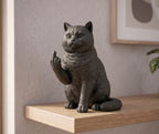 Statua elegante in resina di gatto British Shorthair per decorazione casa e regalo amanti gatti