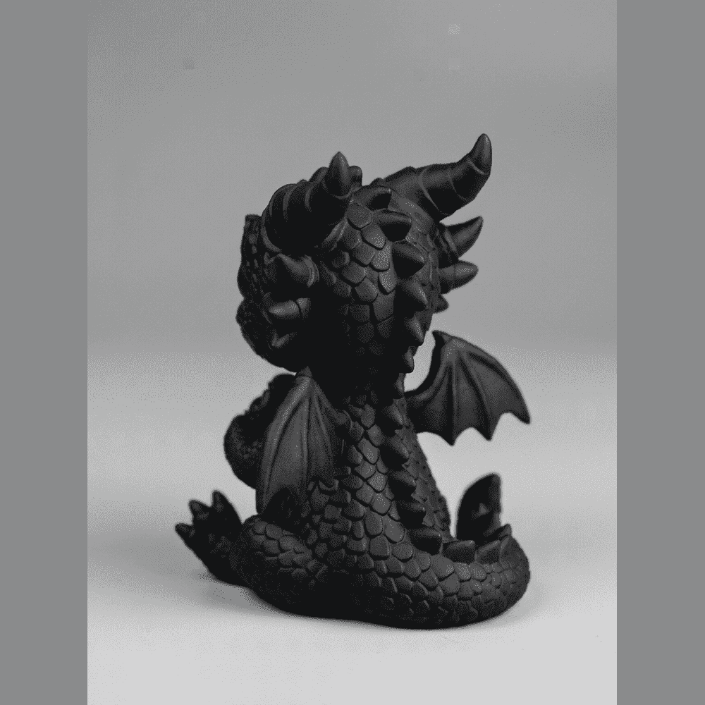 Drago «L'Ultimo Custode» — Statuetta da Collezione in Resina Nera Opaca - Taraflo