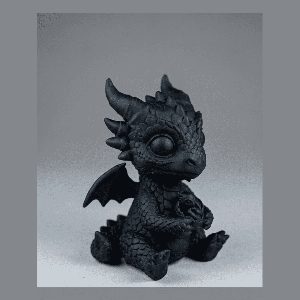 Drago «L'Ultimo Custode» — Statuetta da Collezione in Resina Nera Opaca - Taraflo
